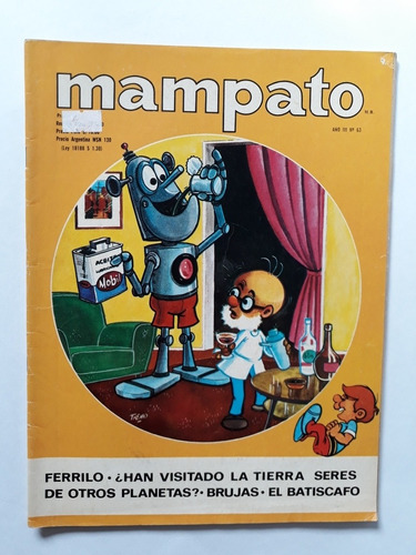 Mampato 63 . Tapa Pegada Lomo. Índice Aun Dibujo Antiguo...