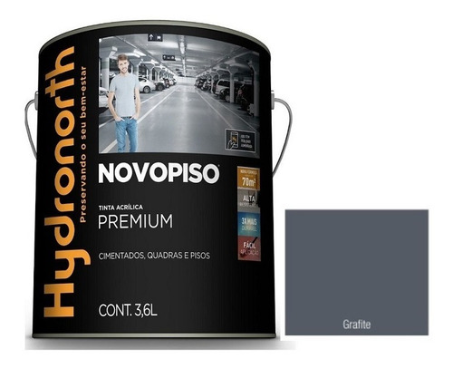 Tinta Acrílica Premium Novopiso Hydronorth 3,6lt - Cores Cor Cinza