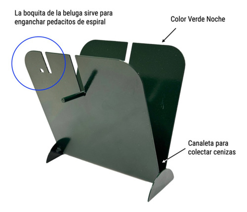 Porta Espiral Soporte Repelente Mosquitos Metal Verde