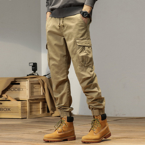 Mz Pantalón Jogger Bolsas Cargo Casual Cómodo Gabardina