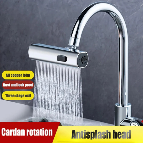 Fs- Extensor De Grifo Giratorio De 3 Rociadores A Prueba De