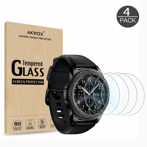 Vidrio Templado Para Smartwatch Con Pantalla De 33mm De Diametro Samsung Gear S3 Frontier L5 Microwear [4 Unidades] 