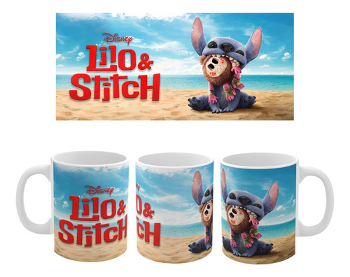 Taza De Cerámica Lilo Stitch -ultima Pelicula Disney Blanco Lilo Sttich