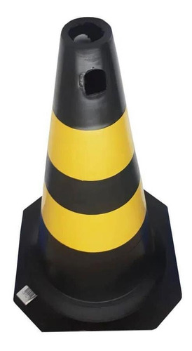 Cone 50cm Rigido Amarelo E Preto Pla003