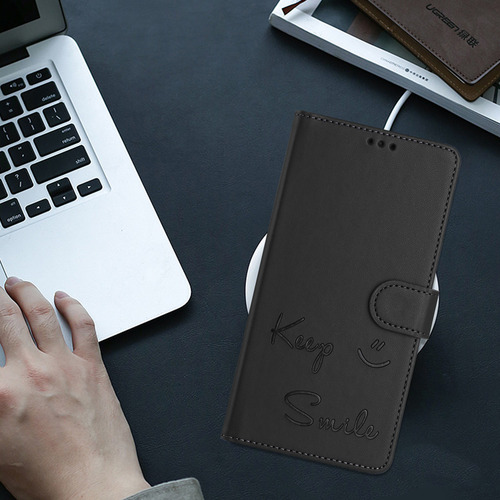 Funda De Piel Con Forma De Cara Sonriente Para Motorola Edge 50 Fusion Con Ranuras Para Tarjetas, Cierre Magnético, Cartera, Bloqueo Rfid, Soporte