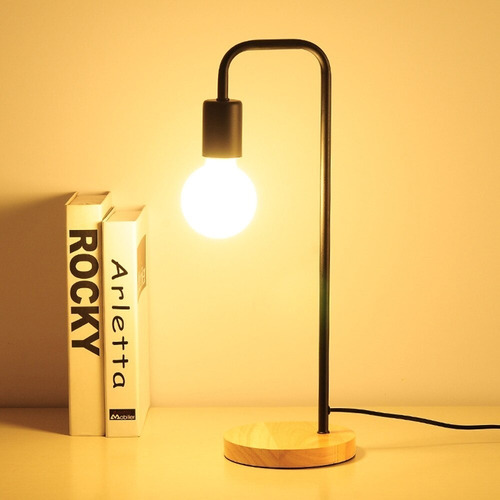 Imagen 6 de 9 de Lampara Decorativa De Mesa Negra + Lamp. De Regalo - Unilux