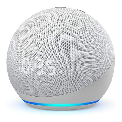 Amazon Echo Dot 4th Gen With Clock Alexa Glacier White Ade