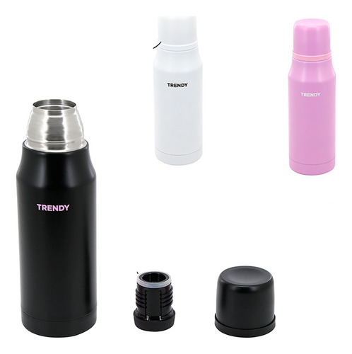 Termo Trendy Acero Inoxidable Doble Capa Con Tapa Y Pico Negro
