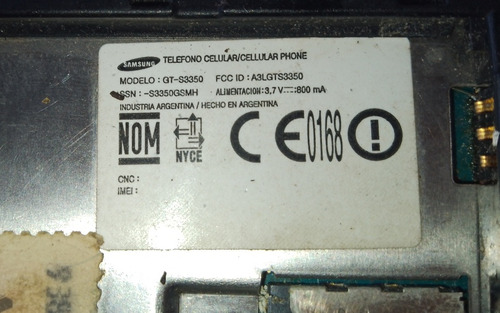 Celular Samsung Gt-s3350 (no Funciona/para Repuesto) (Usado)