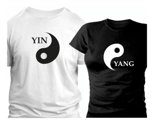 Juego 2 Playeras Yin Yang Parejas Amigos Novios Unx + Regalo