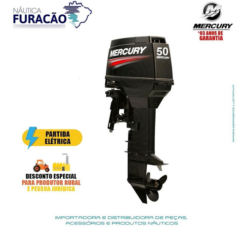 Imagem 2 de 7 de Motor De Popa Mercury 2 Tempos 50hp Eho 3 Cilindros