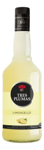 Licor Tres Plumas Limoncello Botella 700ml X12