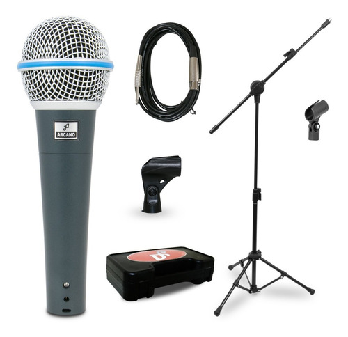 Sj Kit 01 Microfone Arcano Rhodon-8 Xlr-p10 + 1 Pedestal