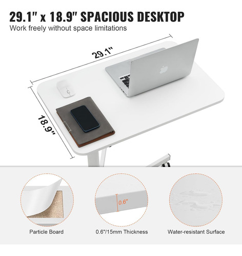 Computadora Ajustable De 28.5 44.5 Pulgadas, Ruedas Gir...