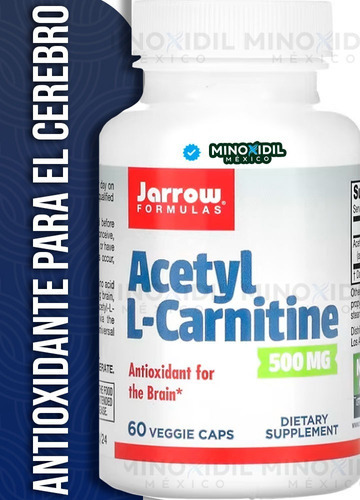 Jarrow Formulas Acetil L-carnitina 500 Mg 60 Cápsulas Sabor Sin Sabor