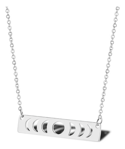 Collar Fase Lunar Unisex Regalo Joya En Plata