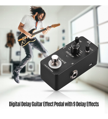 Pedal de Efectos de retardo de Guitarra eléctrica con 9 Efectos de retardo Accesorios para Instrumentos Musicales Naroote Pedal de Efecto de Guitarra de retardo 