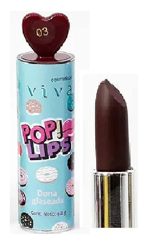 Batom Vivai Pop Lips Matte Amor 3,8g - Cores Pigmentadas
