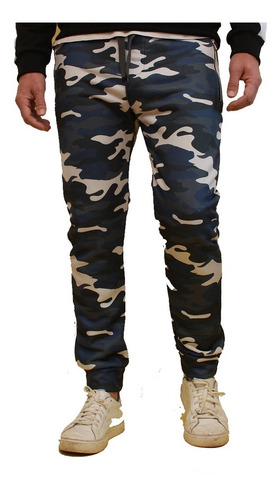 Imagen 4 de 7 de Pantalón Importado Jogging Camuflado Frizado Con Puño