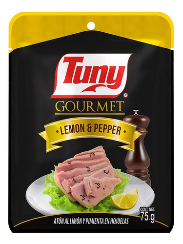 10 Pzas Atún Tuny Gourment En Aceite Limón Y Pimienta 75 G