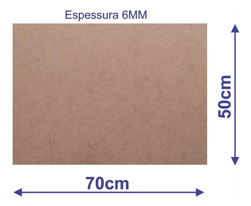 Chapa Mdf Cru 70x50 Cm 6mm De Espessura - 1 Unidade