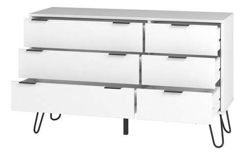 Comoda Cajonera De Madera Con 6 Cajones, Estilo Moderno