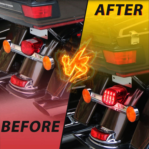 Red Len Led Rear Brake Tail Light For Harley Road Glide Aam