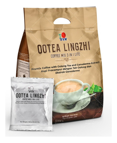Ootea Lingzhi Coffee Mix 3 En 1 Lite Dxn - Con Ganoderma