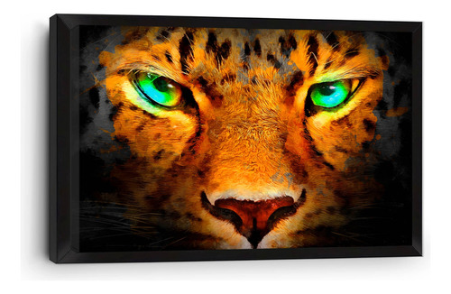 Cuadro Canvas Marco Inglés Ojos De Guepardo 90x140cm
