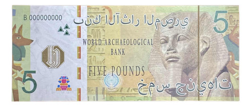 Billete 5 Libras Bando Mundo Arqueológico Egipto