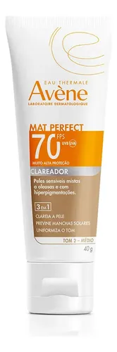 Protetor Solar Facial Dermatológico com Cor Avene FPS50+ Despigmentante com Controle de Óleo e Ação Antimanchas para Pele Mista, Oleosa e Sensível Tom Médio 40g