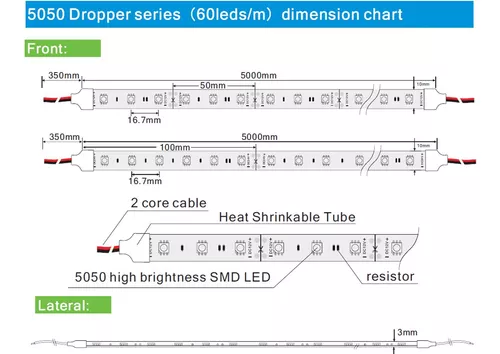 LEDMY Tira de luz LED flexible, cinta LED adhesiva DC24V SMD5050 300 LED  IP62, tira de luces LED fáciles de impermeabilizar para iluminación – Yaxa  Colombia