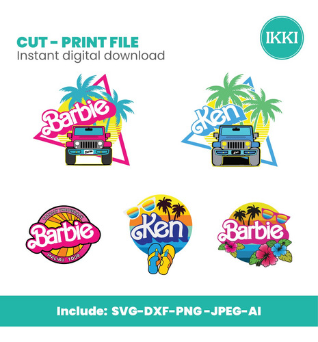 Barbie & Ken Archivos Digitales Logo Png Jpg Svg Dxf Clipart