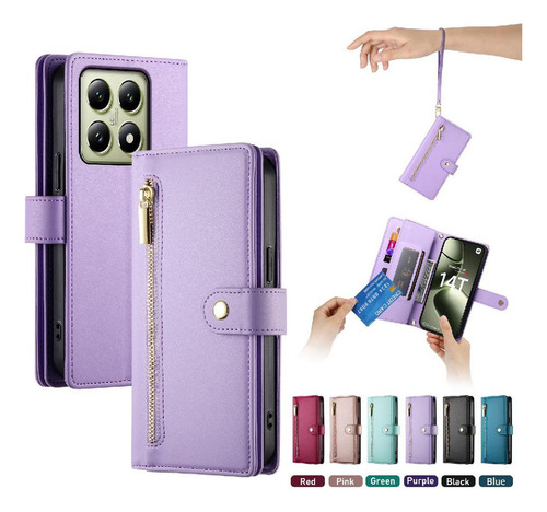 Funda Abatible Para Xiaomi 14t 5g Cartera Compartimento De