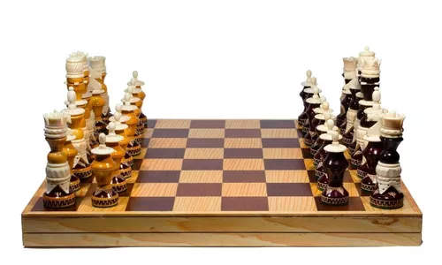 VENTA Ajedrez noble gran juego de ajedrez de madera tallada a mano hecho a mano 60x60