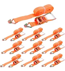 Comprar Kit 10 Cinta Catraca Amarração 5 Ton 9 Metros Rabicho J Cor Laranja no Mercado Livre