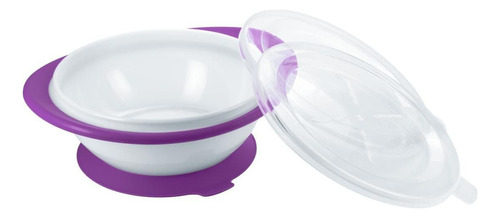 Bowl Nuk Alimentación Para Bebés - Incluye 2 Tapas Color Violeta Liso
