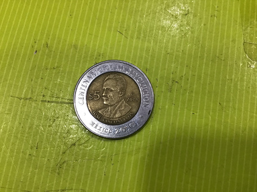 Moneda Bicentenario De Cinco Pesos José Vasconcelos (Usado)
