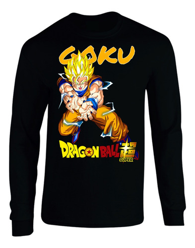 Camiseta Goku Super Sayayin Manga Larga Camibuso Sueter Geek