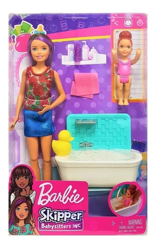 Muñeca Barbie Skipper Babysitters Hora Del Baño Mattel