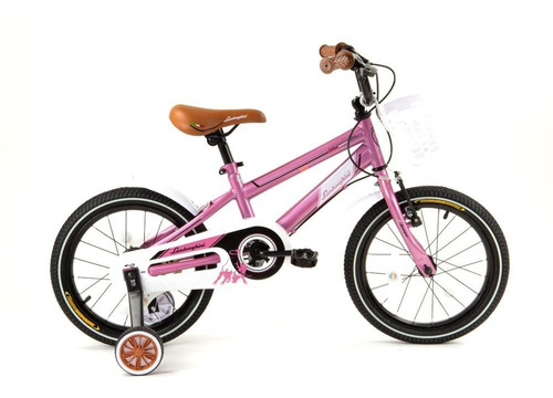 Bicicleta paseo infantil Dencar Lamborghini 7155  2024 R16 frenos v-brakes color rosa con ruedas de entrenamiento  