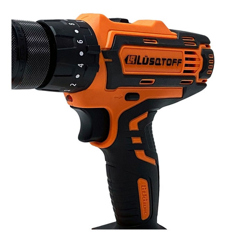Taladro Inalambrico Lüsqtoff Percutor Atornillador ATL18-9B 18v 13mm - Naranja + Maletín de transporte - 2 Baterias 2Amp - Mechas