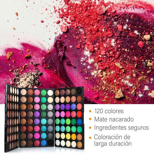 Imagen 2 de 8 de Juego De Paleta De Sombras De Ojos De 120 Colores