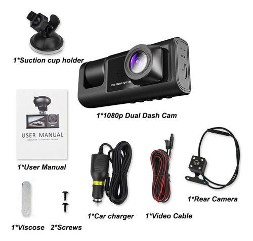 Aaf Grabadora De Coche Con Visión Nocturna Dash Cam