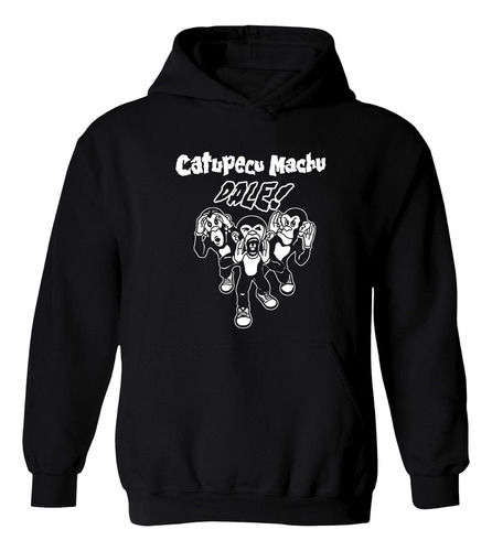 Buzo Negro Catupecu Machu Dale! Rock Hoodie Algodón