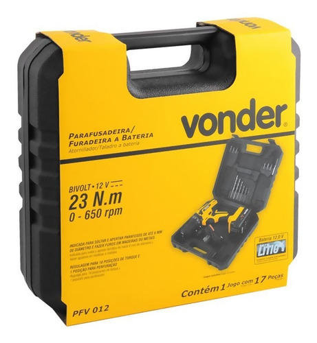 Imagem 6 de 6 de Parafusadeira Furadeira Bateria 12v Bivolt Pfv 012 Vonder