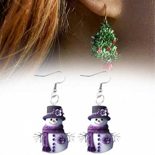Pendientes De Muñeco De Nieve De Navidad Pendientes