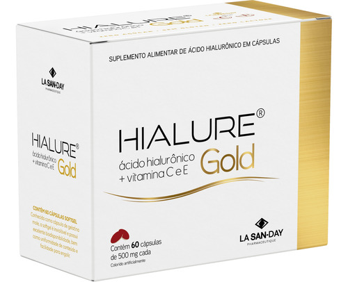 Hialure Gold Ácido Hialurônico Com Vit C E Vit E - 60 Cáps