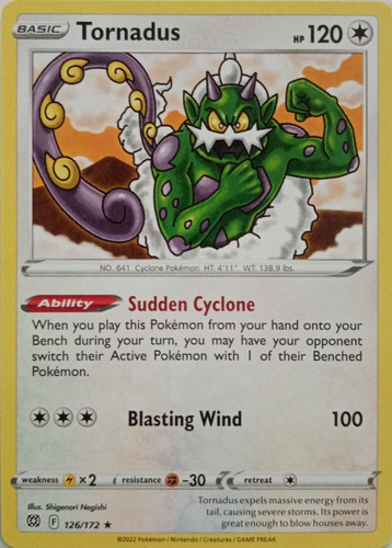 Pokémon Tcg Tornadus 126/172