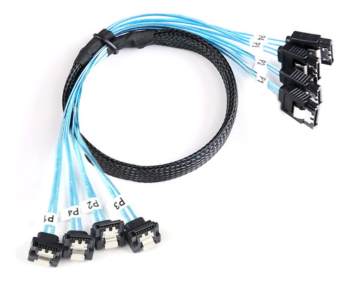 Adcaudx Cable Sata-iii: 1.6 Ft, 4 Unidades/juego De Cable S.